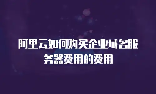 阿里云如何购买企业域名服务器费用的费用