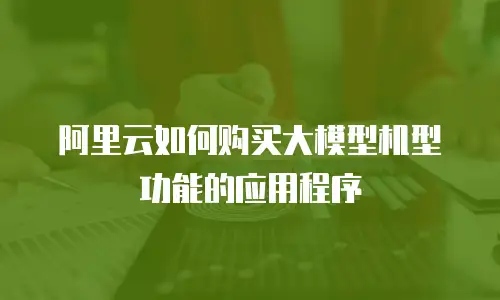 阿里云如何购买大模型机型功能的应用程序