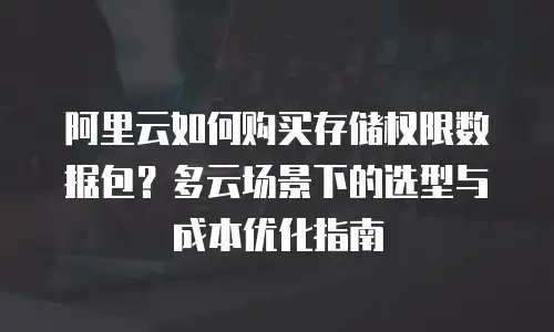 阿里云如何购买存储权限数据包？多云场景下的选型与成本优化指南