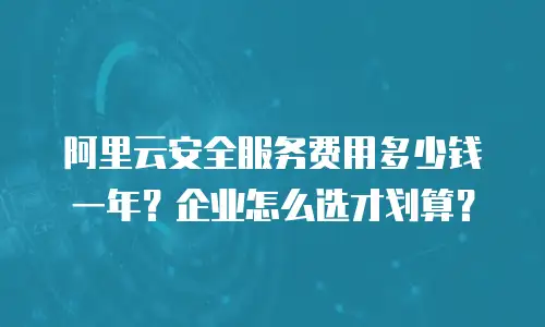 阿里云安全服务费用多少钱一年？企业怎么选才划算？