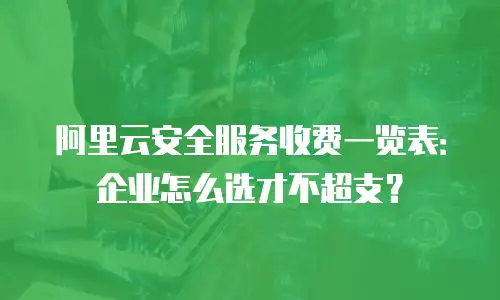 阿里云安全服务收费一览表：企业怎么选才不超支？