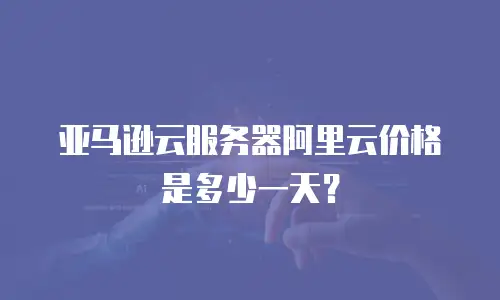 亚马逊云服务器阿里云价格是多少一天？