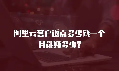 阿里云客户返点多少钱一个月能赚多少？
