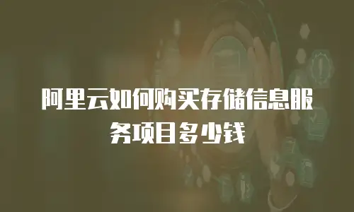 阿里云如何购买存储信息服务项目多少钱
