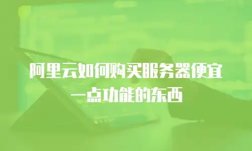 阿里云如何购买服务器便宜一点功能的东西