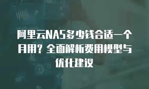阿里云NAS多少钱合适一个月用？全面解析费用模型与优化建议