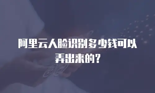 阿里云人脸识别多少钱可以弄出来的？