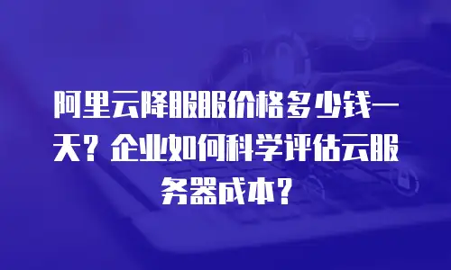 阿里云降服服价格多少钱一天？企业如何科学评估云服务器成本？