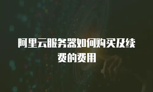 阿里云服务器如何购买及续费的费用
