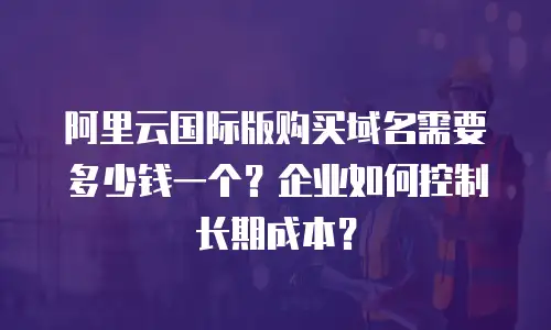 阿里云国际版购买域名需要多少钱一个？企业如何控制长期成本？