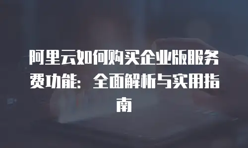 阿里云如何购买企业版服务费功能：全面解析与实用指南