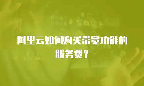 阿里云如何购买带宽功能的服务费？
