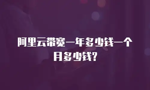 阿里云带宽一年多少钱一个月多少钱？