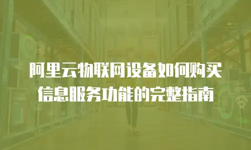 阿里云物联网设备如何购买信息服务功能的完整指南