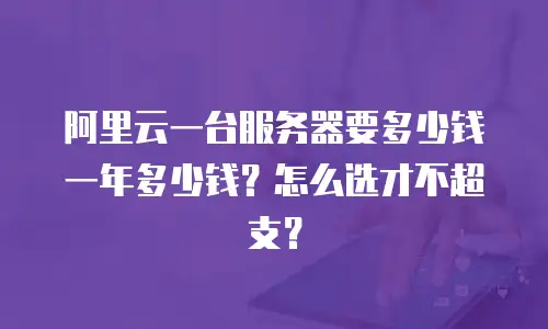 阿里云一台服务器要多少钱一年多少钱？怎么选才不超支？