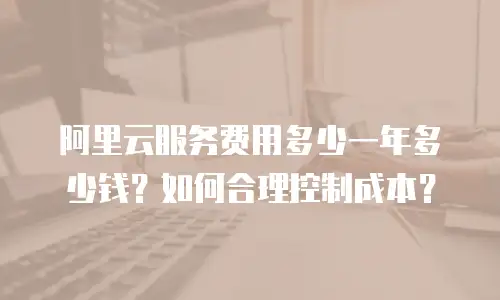 阿里云服务费用多少一年多少钱？如何合理控制成本？