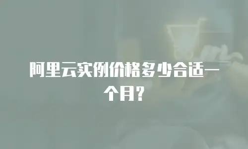 阿里云实例价格多少合适一个月？
