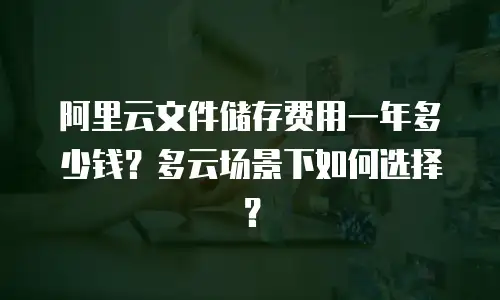 阿里云文件储存费用一年多少钱？多云场景下如何选择？