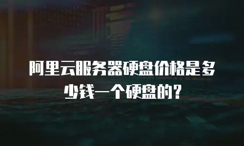 阿里云服务器硬盘价格是多少钱一个硬盘的？