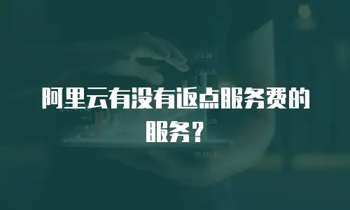 阿里云有没有返点服务费的服务？