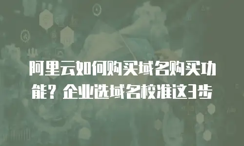 阿里云如何购买域名购买功能？企业选域名校准这3步