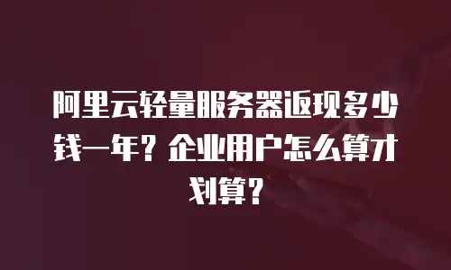 阿里云轻量服务器返现多少钱一年？企业用户怎么算才划算？