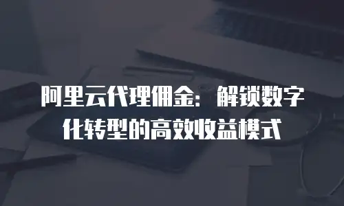 阿里云代理佣金：解锁数字化转型的高效收益模式