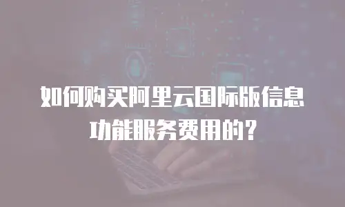 如何购买阿里云国际版信息功能服务费用的？