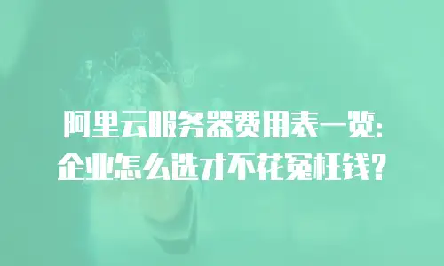 阿里云服务器费用表一览：企业怎么选才不花冤枉钱？