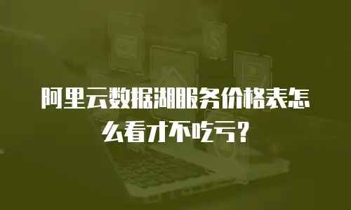 阿里云数据湖服务价格表怎么看才不吃亏？