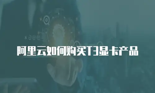 阿里云如何购买T3显卡产品