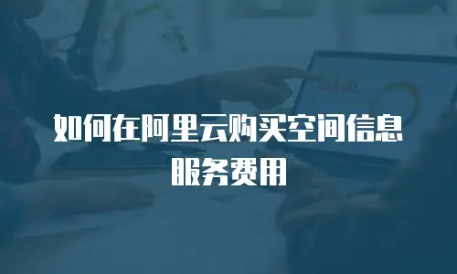 如何在阿里云购买空间信息服务费用