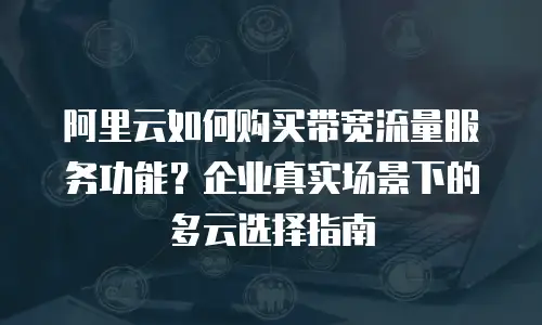 阿里云如何购买带宽流量服务功能？企业真实场景下的多云选择指南
