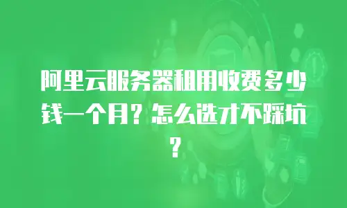 阿里云服务器租用收费多少钱一个月？怎么选才不踩坑？
