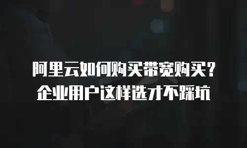 阿里云如何购买带宽购买？企业用户这样选才不踩坑
