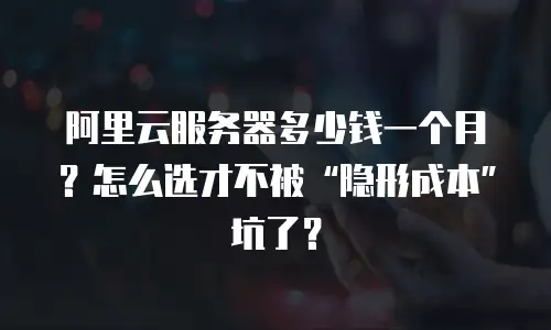 阿里云服务器多少钱一个月？怎么选才不被“隐形成本”坑了？