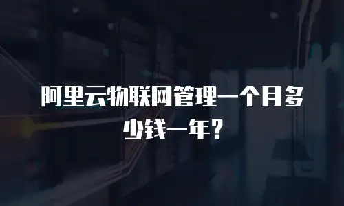 阿里云物联网管理一个月多少钱一年？
