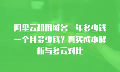 阿里云租用域名一年多少钱一个月多少钱？真实成本解析与多云对比