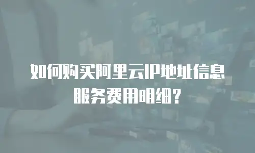 如何购买阿里云IP地址信息服务费用明细？