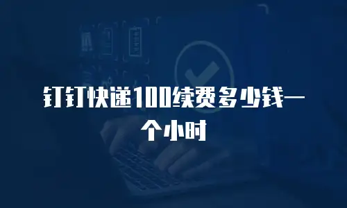 钉钉快递100续费多少钱一个小时