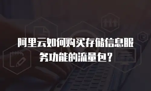 阿里云如何购买存储信息服务功能的流量包？