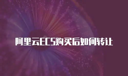 阿里云ECS购买后如何转让
