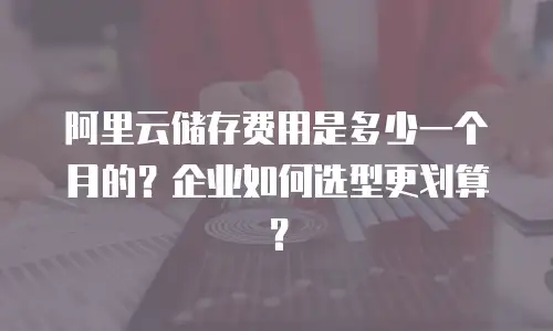 阿里云储存费用是多少一个月的？企业如何选型更划算？