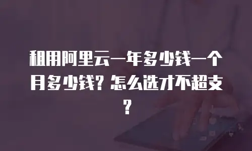 租用阿里云一年多少钱一个月多少钱？怎么选才不超支？