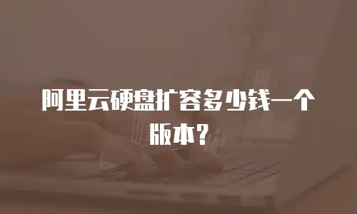 阿里云硬盘扩容多少钱一个版本？