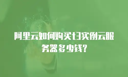 阿里云如何购买t3实例云服务器多少钱？
