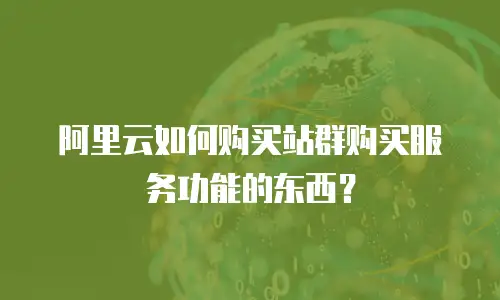 阿里云如何购买站群购买服务功能的东西？
