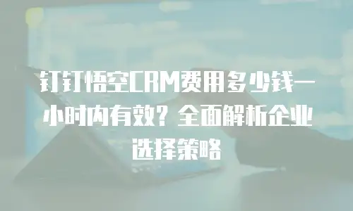 钉钉悟空CRM费用多少钱一小时内有效？全面解析企业选择策略
