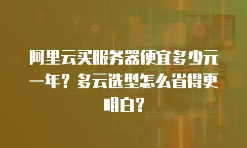 阿里云买服务器便宜多少元一年？多云选型怎么省得更明白？