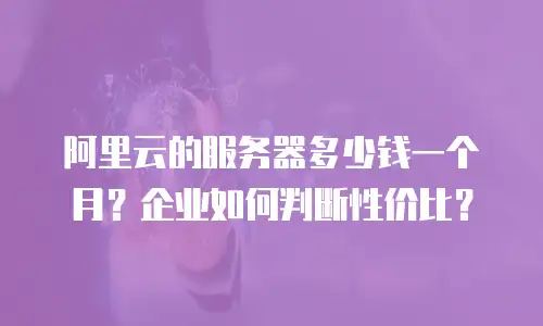 阿里云的服务器多少钱一个月？企业如何判断性价比？
